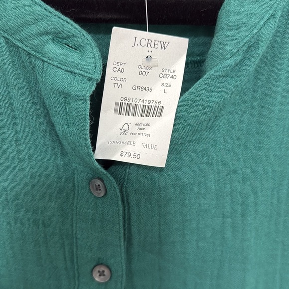 J.Crew factory Teal Button-Up Shirt - Picture 3 of 4